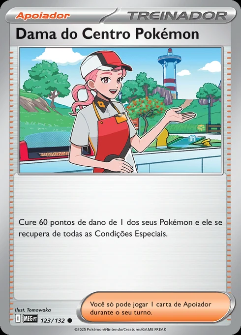 Pokémon Center Lady, ME01 123/132, Comum