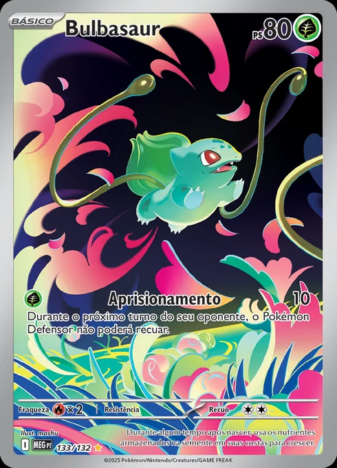 Bulbasaur, ME01 133/132, Rara Ilustração