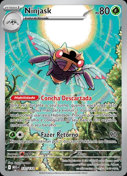 Ninjask, ME01 137/132, Rara Ilustração
