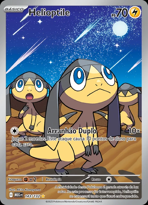 Helioptile, ME01 143/132, Rara Ilustração