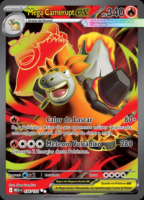 Mega Camerupt ex, ME01 156/132, Ultra Rara