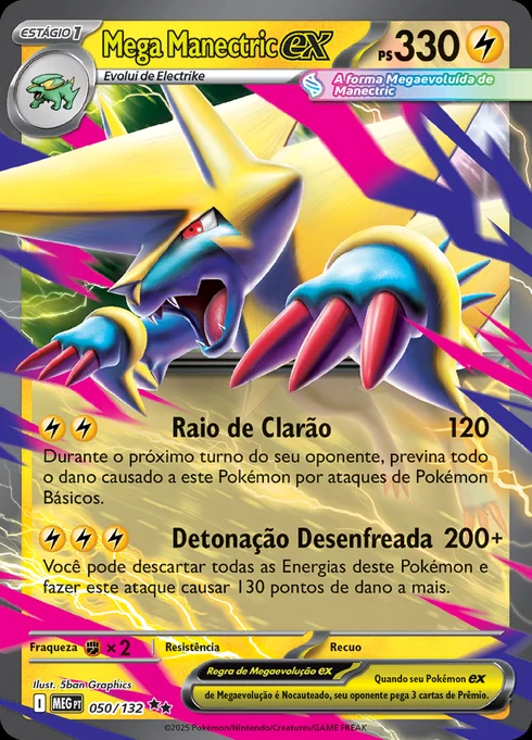 Mega Manectric ex, ME01 050/132, Rara Dupla
