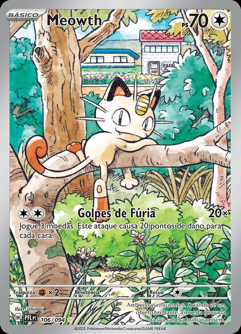 Meowth, ME02 106/094, Rara Ilustração