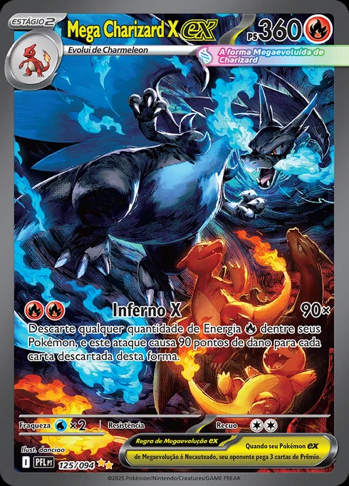 Mega Charizard X ex, ME02 125/094, Rara Ilustração Especial