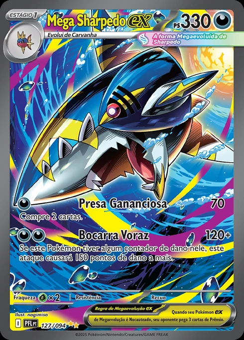 Mega Sharpedo ex, ME02 127/094, Rara Ilustração Especial