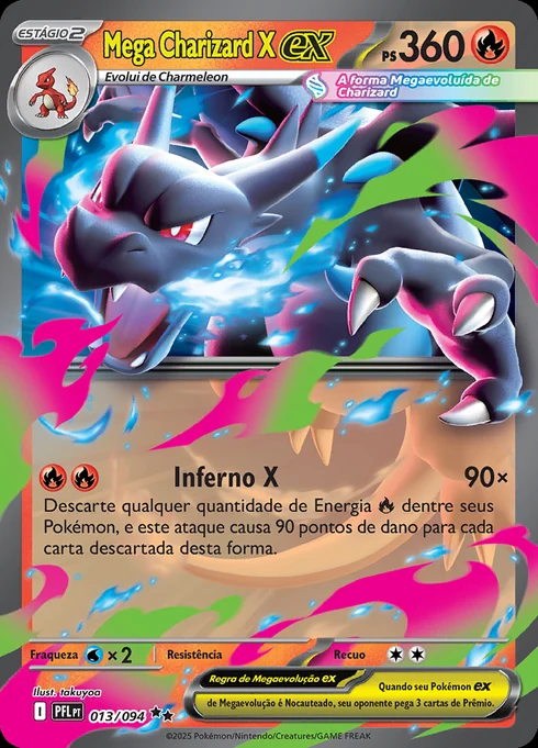 Mega Charizard X ex, ME02 013/094, Rara Dupla