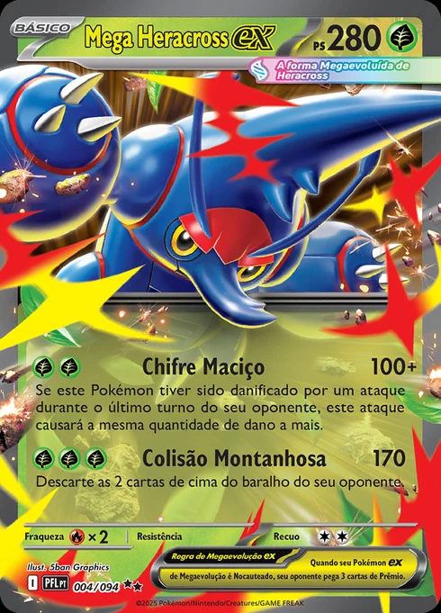 Mega Heracross ex, ME02 004/094, Rara Dupla