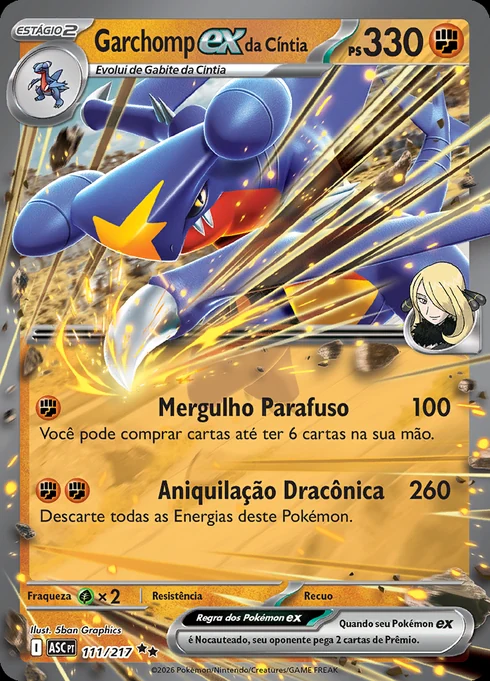 Cynthia's Garchomp ex, ME2.5 111/217, Rara Dupla