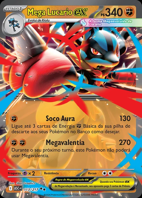 Mega Lucario ex, ME2.5 113/217, Rara Dupla