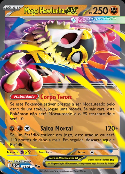 Mega Hawlucha ex, ME2.5 116/217, Rara Dupla