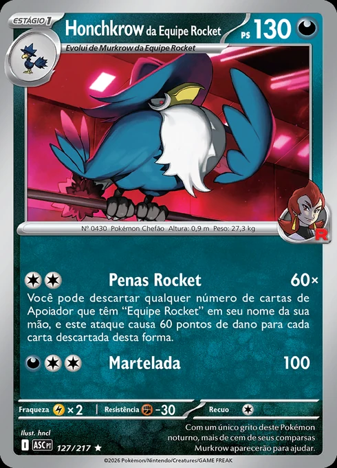 Team Rocket's Honchkrow, ME2.5 127/217, Rara
