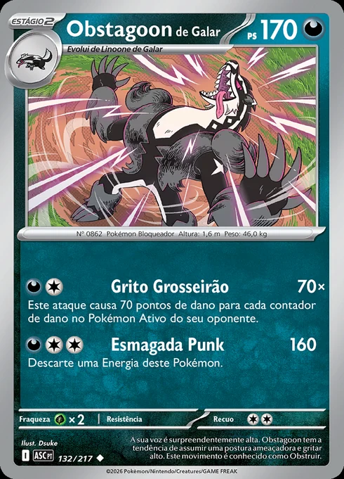 Galarian Obstagoon, ME2.5 132/217, Incomum