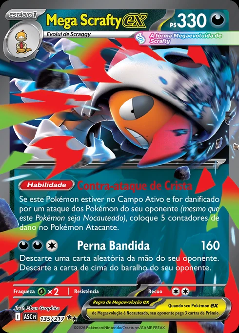 Mega Scrafty ex, ME2.5 135/217, Rara Dupla