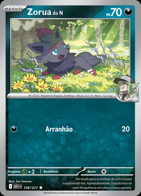 N's Zorua, ME2.5 136/217, Comum