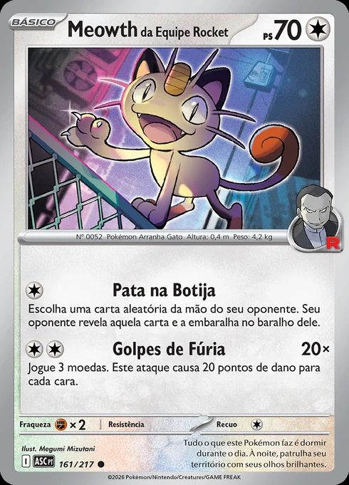 Team Rocket's Meowth, ME2.5 161/217, Comum
