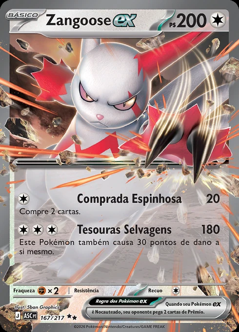 Zangoose ex, ME2.5 167/217, Rara Dupla