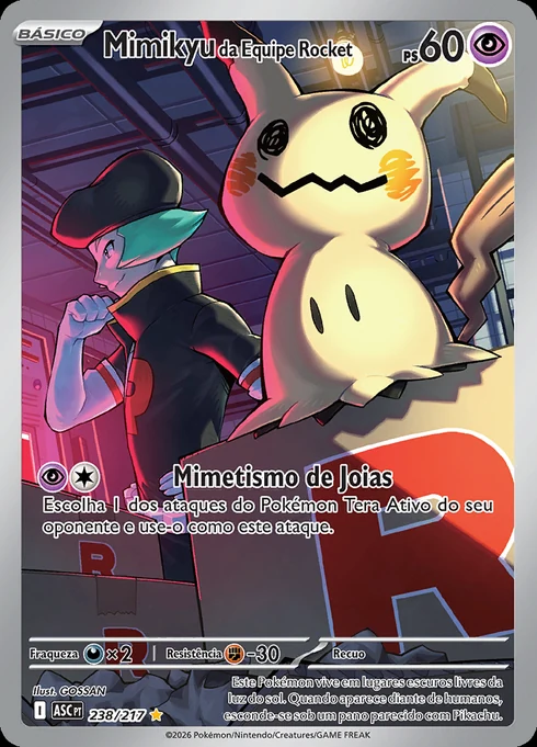 Team Rocket's Mimikyu, ME2.5 238/217, Rara Ilustração