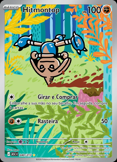 Hitmontop, ME2.5 240/217, Rara Ilustração