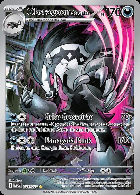 Galarian Obstagoon, ME2.5 245/217, Rara Ilustração