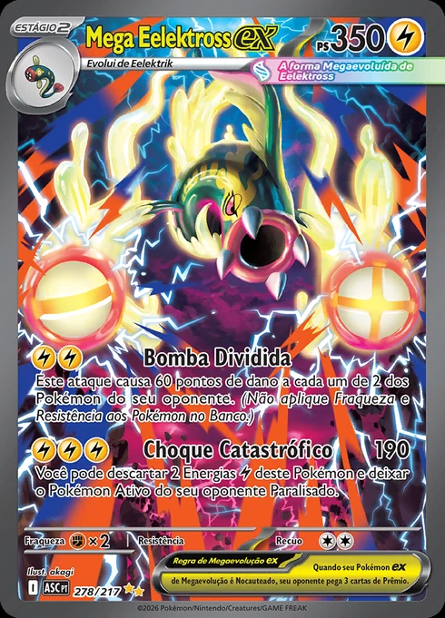 Mega Eelektross ex, ME2.5 278/217, Rara Ilustração Especial