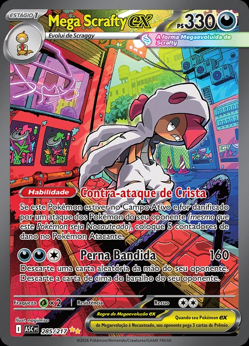 Mega Scrafty ex, ME2.5 285/217, Rara Ilustração Especial