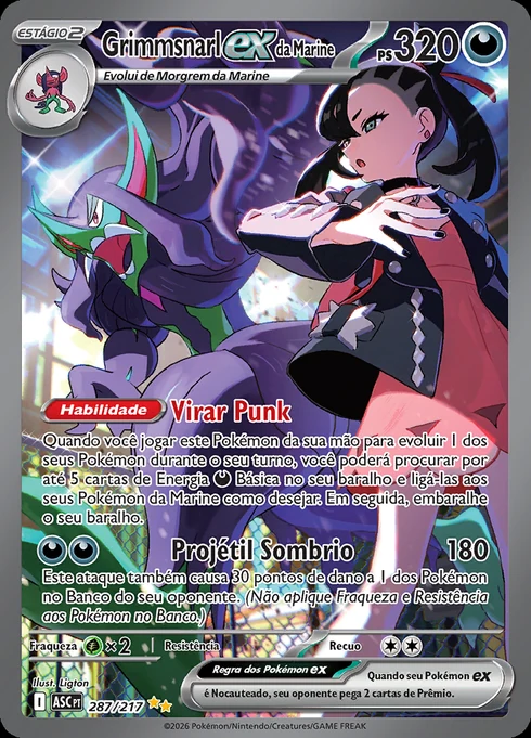 Marnie's Grimmsnarl ex, ME2.5 287/217, Rara Ilustração Especial