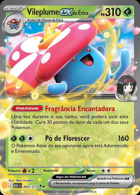 Erika's Vileplume ex, ME2.5 003/217, Rara Dupla
