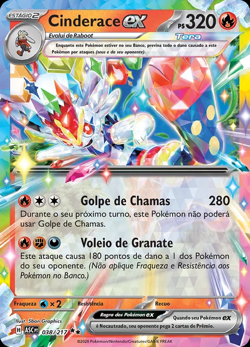 Cinderace ex, ME2.5 038/217, Rara Dupla