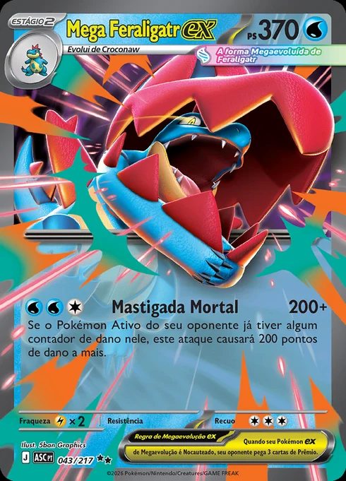 Mega Feraligatr ex, ME2.5 043/217, Rara Dupla