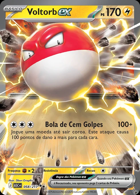 Voltorb ex, ME2.5 058/217, Rara Dupla