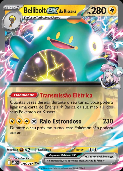 Iono's Bellibolt ex, ME2.5 070/217, Rara Dupla