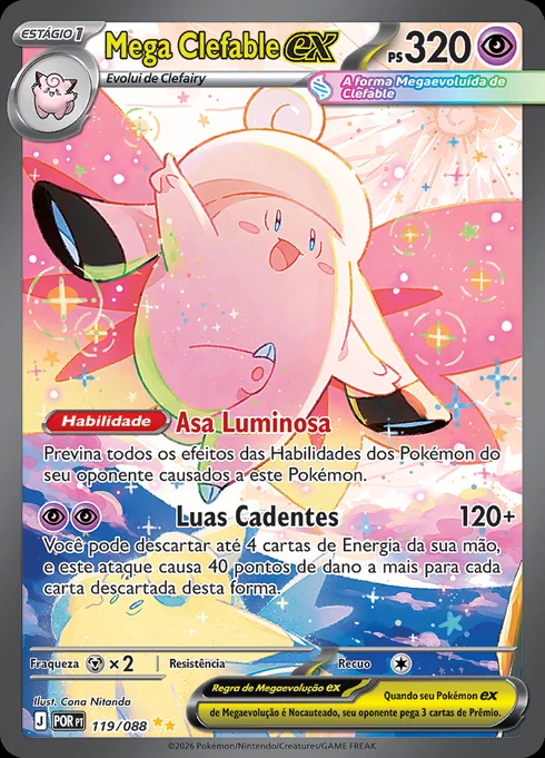 Mega Clefable ex, ME03 119/088, Rara Ilustração Especial