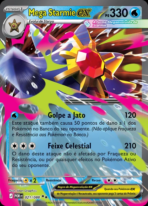 Mega Starmie ex, ME03 021/088, Rara Dupla