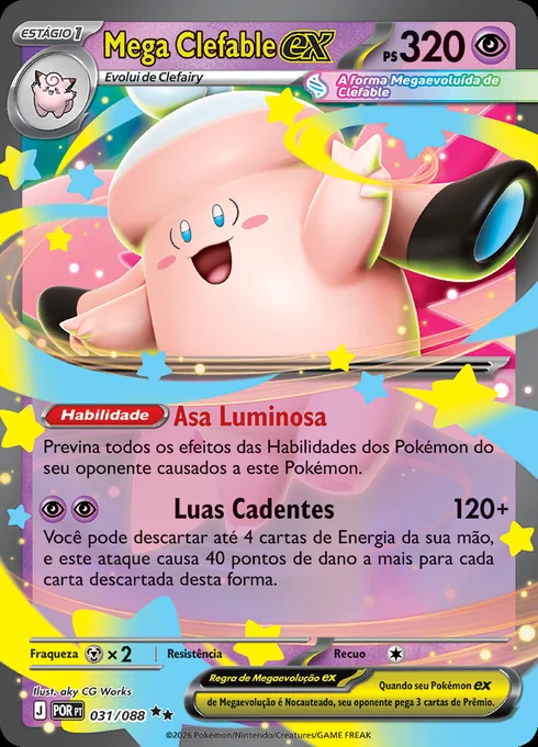 Mega Clefable ex, ME03 031/088, Rara Dupla