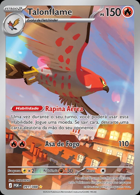 Talonflame, ME03 091/088, Rara Ilustração