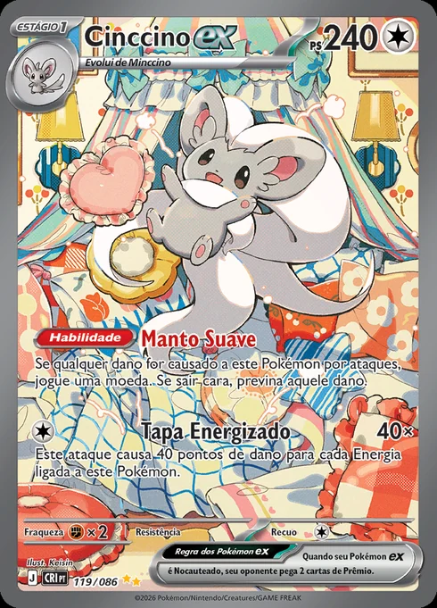 Cinccino ex, ME04 119/086, Rara Ilustração Especial