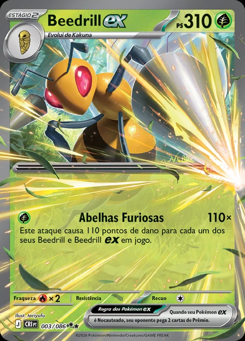 Beedrill ex, ME04 003/086, Rara Dupla