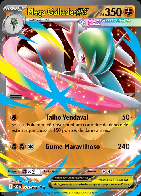 Mega Gallade ex, ME04 048/086, Rara Dupla