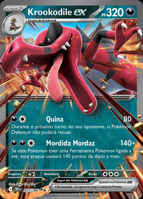 Krookodile ex, ME04 055/086, Rara Dupla