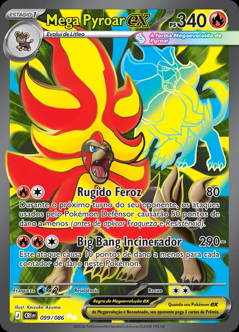 Mega Pyroar ex, ME04 099/086, Ultra Rara