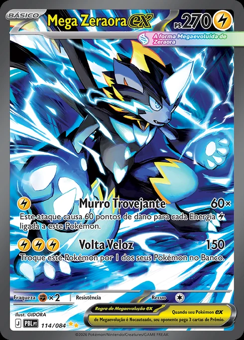 Mega Zeraora ex, ME05 114/084, Rara Ilustração Especial