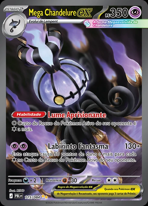 Mega Chandelure ex, ME05 115/084, Rara Ilustração Especial