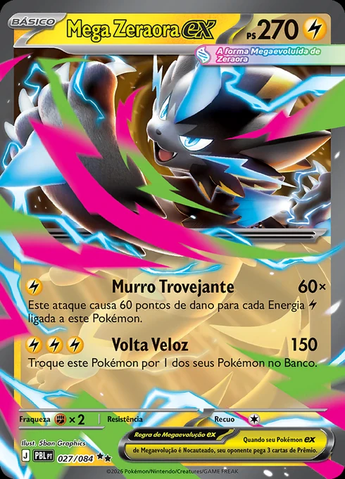 Mega Zeraora ex, ME05 027/084, Rara Dupla