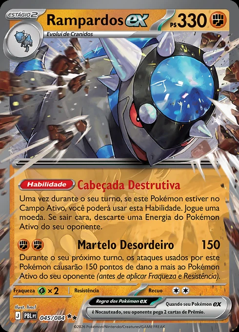 Rampardos ex, ME05 045/084, Rara Dupla
